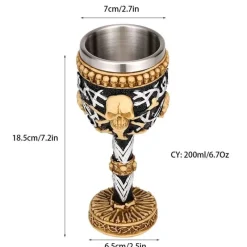 Feast u0026 Flair Küche & Esszimmer-Weinglas mit gotischem Totenkopfmotiv, 200 ml, Cocktail-Trinkgefäß aus Kunstharz