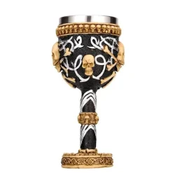 Feast u0026 Flair Küche & Esszimmer-Weinglas mit gotischem Totenkopfmotiv, 200 ml, Cocktail-Trinkgefäß aus Kunstharz