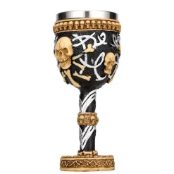 Feast u0026 Flair Küche & Esszimmer-Weinglas mit gotischem Totenkopfmotiv, 200 ml, Cocktail-Trinkgefäß aus Kunstharz