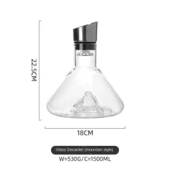 Timeless Touch Küche & Esszimmer-Weinkaraffe aus Kristall – Verträumtes Bergdesign