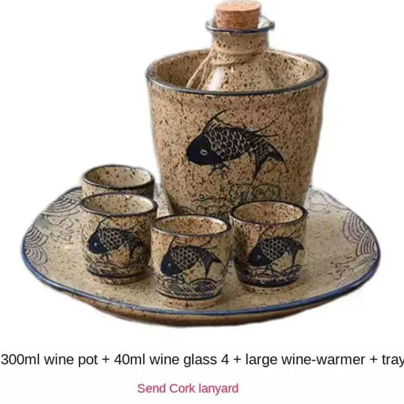 Elegance at the Table Küche & Esszimmer-Weinspender-Set aus Keramik – kleiner Glaskrug