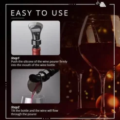 Space Savvy Küche & Esszimmer-Weinverschluss-Dekanter – 2-in-1-Werkzeug zur Weinkonservierung
