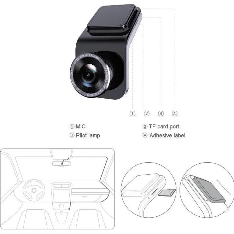 Wild u0026 Free Gear Autozubehör|Automobilindustrie-Weitwinkel-Dashcam mit Nachtsicht – Fahrassistenzkamera