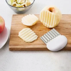 Tom Küche & Esszimmer-Wellenförmiges Schneidemesser - Edelstahlschneider für Obst und Gemüse