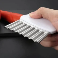 Tom Küche & Esszimmer-Wellenförmiges Schneidemesser - Edelstahlschneider für Obst und Gemüse