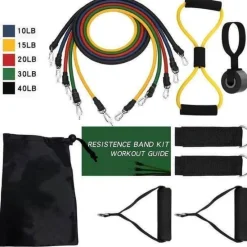 The Relaxation Nook Fitness-Gadgets|Gesundheits- Und Entspannungstools-Widerstandsband-Set – 16-teiliges Armkraft-Trainingsset