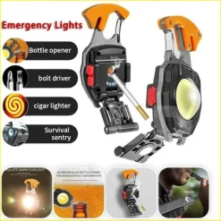 Cozy Living Camping-Werkzeuge|Camping Im Freien-Wiederaufladbare COB-Arbeitsleuchte – Multifunktionale integrierte LED-Lampe