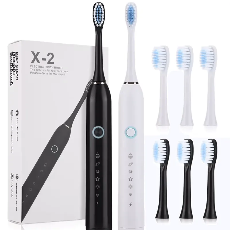 PureGlow Frauenpflege|Körperpflege-Wiederaufladbare elektrische Zahnbürste – 6 Vibrationen, Aufhellung und Mundpflege