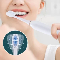 PureGlow Frauenpflege|Körperpflege-Wiederaufladbare elektrische Zahnbürste – 6 Vibrationen, Aufhellung und Mundpflege