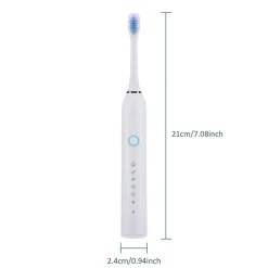 PureGlow Frauenpflege|Körperpflege-Wiederaufladbare elektrische Zahnbürste – 6 Vibrationen, Aufhellung und Mundpflege