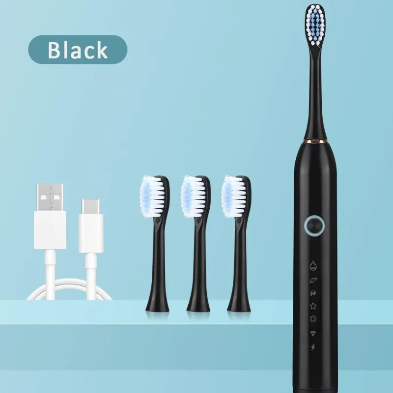 PureGlow Frauenpflege|Körperpflege-Wiederaufladbare elektrische Zahnbürste – 6 Vibrationen, Aufhellung und Mundpflege