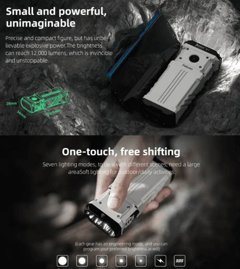 Trail Tech Camping-Werkzeuge|Outdoor-Artikel-Wiederaufladbare Hochleistungs-Camping-Taschenlampe, tragbare LED-Laterne für Outdoor-Abenteuer