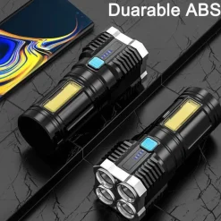 Roam Ready Heimwerkzeuge|Outdoor & Garten-Wiederaufladbare LED-Taschenlampe – ultrahelles tragbares Licht