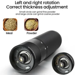 Deco Küche & Esszimmer-Wiederaufladbare Salz- und Pfeffermühle – Automatische Gewürzmühle