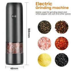Deco Küche & Esszimmer-Wiederaufladbare Salz- und Pfeffermühle – Automatische Gewürzmühle