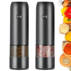 Deco Küche & Esszimmer-Wiederaufladbare Salz- und Pfeffermühle – Automatische Gewürzmühle