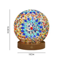 Bright Accents Beleuchtung-Wiederaufladbare Tischlampe aus böhmischem Glas – stilvoller Akzent für die Inneneinrichtung