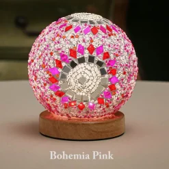 Bright Accents Beleuchtung-Wiederaufladbare Tischlampe aus böhmischem Glas – stilvoller Akzent für die Inneneinrichtung