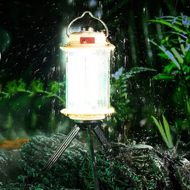 Wild u0026 Free Gear Camping-Werkzeuge|Outdoor-Gadgets-Wiederaufladbare tragbare Stativlaterne mit dimmbarem Licht für den Einsatz im Campingbereich