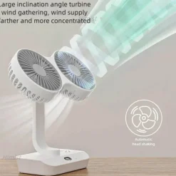 Trail u0026 Beyond Camping Im Freien|Gadgets Für Zuhause-Wiederaufladbarer Campingventilator – Leichter Outdoor-Kühler mit zwei Flügeln