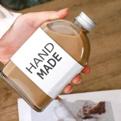 Plates u0026 More Küche & Esszimmer-Wiederverwendbare Getränkeflaschen aus klarem Glas – perfekt zum Entsaften von Smoothies, Kombucha, Tee, Milch und Wein