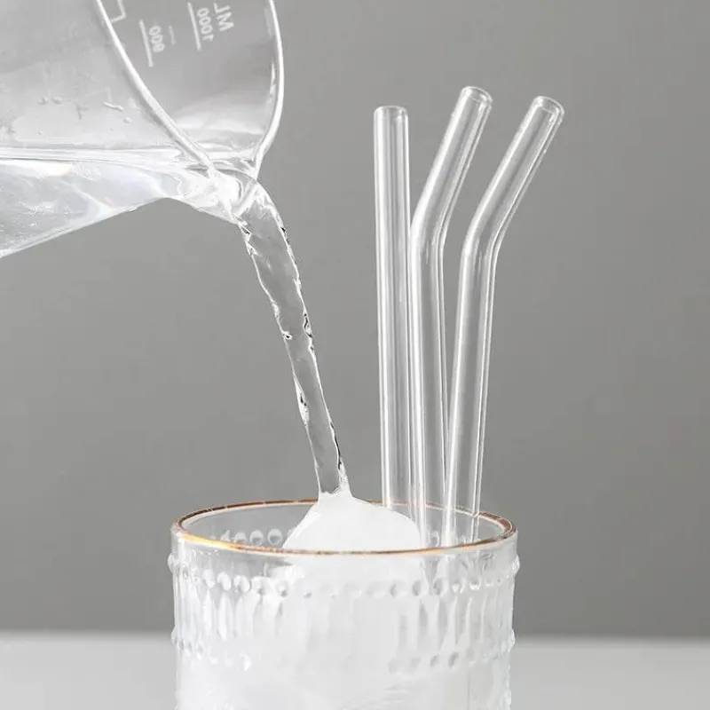 Plates u0026 More Küche & Esszimmer-Wiederverwendbare Glasstrohhalme – Umweltfreundlich mit Reinigungsbürsten