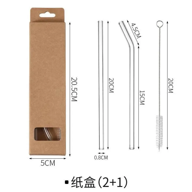 Plates u0026 More Küche & Esszimmer-Wiederverwendbare Glasstrohhalme – Umweltfreundlich mit Reinigungsbürsten