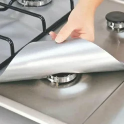 The Decor Haven Küche & Esszimmer-Wiederverwendbare Herdabdeckungen aus Glasfaser – 4er-Pack