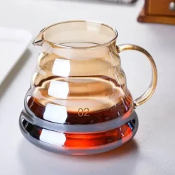 Tom Küche & Esszimmer-Wiederverwendbare Kaffeekanne aus Glas – Brauner Filter für Tropfperkolatoren