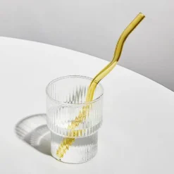 The Culinary Kit Küche & Esszimmer-Wiederverwendbarer Glasstrohhalm – farbenfrohe, umweltfreundliche Alternative