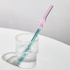 The Culinary Kit Küche & Esszimmer-Wiederverwendbarer Glasstrohhalm – farbenfrohe, umweltfreundliche Alternative