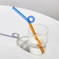 The Culinary Kit Küche & Esszimmer-Wiederverwendbarer Glasstrohhalm – farbenfrohe, umweltfreundliche Alternative