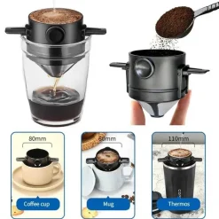 Tom Küche & Esszimmer-Wiederverwendbarer Kaffeefilterkegel – Umweltfreundliche Filterkaffeemaschine