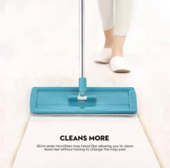 The Blissful Bath Badezimmer-Wiederverwendbarer Mikrofaser-Flachmopp – waschbares Reinigungswerkzeug