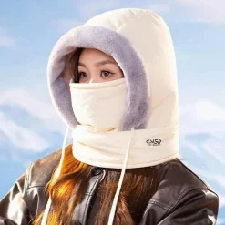 Wilderness Haven Outdoor-Artikel|Camping Im Freien-Winddichte, isolierte Gesichtsbedeckung mit Kapuze für den Winter – warmer Schutz