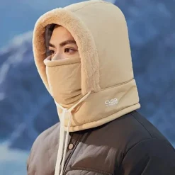 Wilderness Haven Outdoor-Artikel|Camping Im Freien-Winddichte, isolierte Gesichtsbedeckung mit Kapuze für den Winter – warmer Schutz