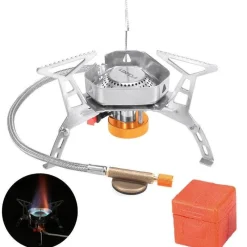 The Decor Haven Camping-Werkzeuge|Camping Im Freien-Winddichter Campingkocher – Outdoor-Gaskocher für Camping und Wandern
