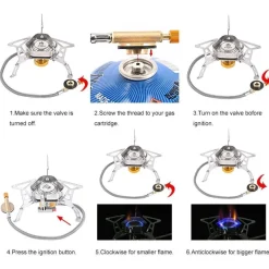 The Decor Haven Camping-Werkzeuge|Camping Im Freien-Winddichter Campingkocher – Outdoor-Gaskocher für Camping und Wandern