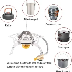 The Decor Haven Camping-Werkzeuge|Camping Im Freien-Winddichter Campingkocher – Outdoor-Gaskocher für Camping und Wandern