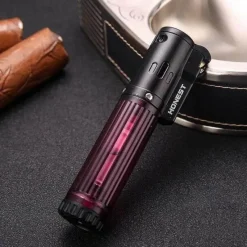 The Outdoor Vault Camping-Werkzeuge|Outdoor-Artikel-Winddichtes Butan-Fackelfeuerzeug - Turboflammen-Gasfeuerzeug