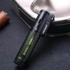 The Outdoor Vault Camping-Werkzeuge|Outdoor-Artikel-Winddichtes Butan-Fackelfeuerzeug - Turboflammen-Gasfeuerzeug