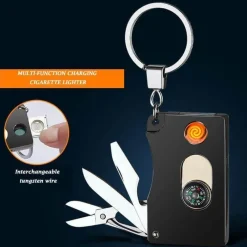 Cozy Living Outdoor-Gadgets|Heimwerkzeuge-Winddichtes, flammenloses Feuerzeug – Multifunktionswerkzeug mit USB-Aufladung