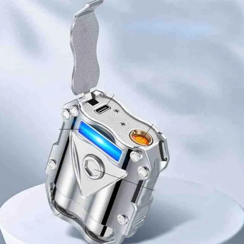 The Outdoor Vault Männerpflege|Körperpflege-Winddichtes USB-Schnellladefeuerzeug – Kreatives Rasiermesser-Design