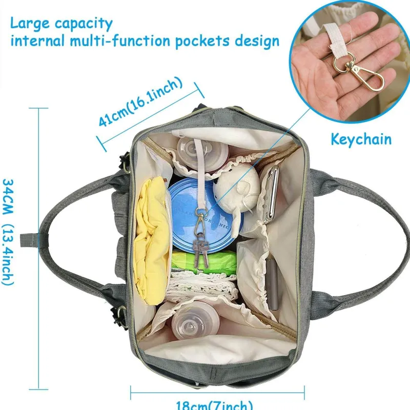 Kinder The Decor Haven Kinderwagen & Zubehör-Windelrucksack für Mütter und Babys mit großer Kapazität – multifunktionales USB-Design