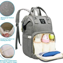 Kinder The Decor Haven Kinderwagen & Zubehör-Windelrucksack für Mütter und Babys mit großer Kapazität – multifunktionales USB-Design