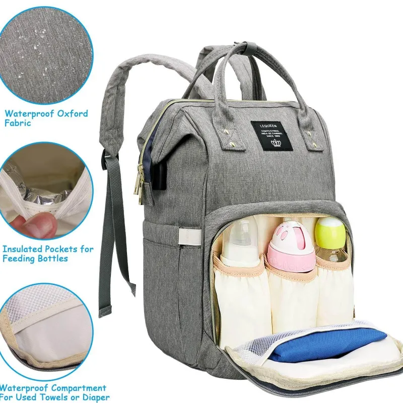 Kinder The Decor Haven Kinderwagen & Zubehör-Windelrucksack für Mütter und Babys mit großer Kapazität – multifunktionales USB-Design