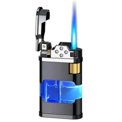 The Outdoor Vault Camping-Werkzeuge|Outdoor-Gadgets-Windfestes Gasfeuerzeug - Metallfeuerzeug mit blauer Flamme