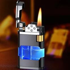 The Outdoor Vault Camping-Werkzeuge|Outdoor-Gadgets-Windfestes Gasfeuerzeug - Metallfeuerzeug mit blauer Flamme