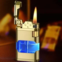 The Outdoor Vault Camping-Werkzeuge|Outdoor-Gadgets-Windfestes Gasfeuerzeug - Metallfeuerzeug mit blauer Flamme