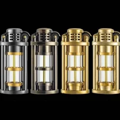 The Outdoor Vault Camping Im Freien|Outdoor-Artikel-Windfestes Kerosinfeuerzeug aus Metall – Transparentes Flammendesign